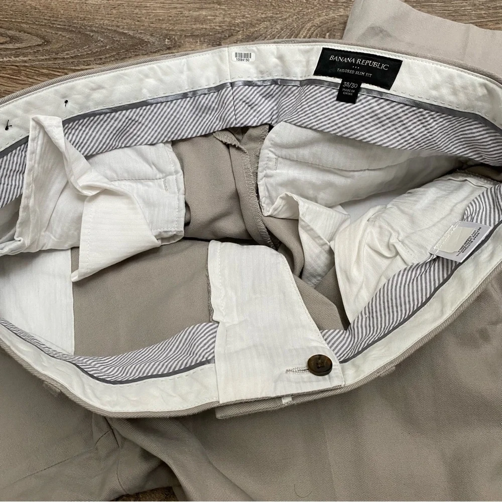 Banana Republic Cotton Linen Tailored Slim Fit Pants